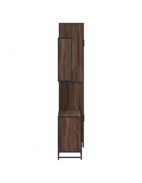 Set Mobili da Bagno 3 pz Rovere Marrone in Legno Multistrato