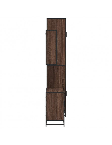 Set Mobili da Bagno 3 pz Rovere Marrone in Legno Multistrato