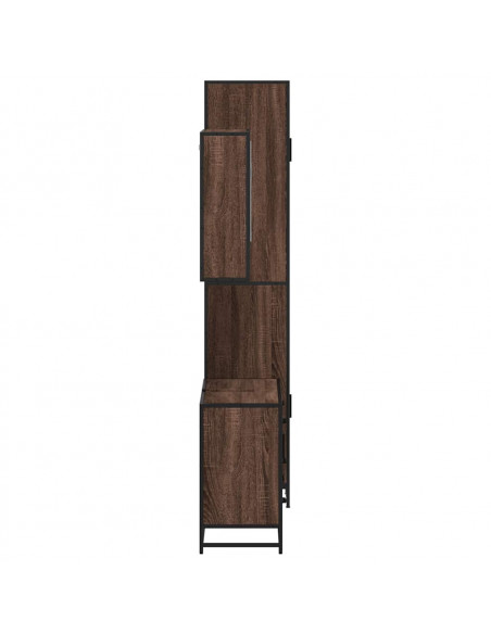 Set Mobili da Bagno 3 pz Rovere Marrone in Legno Multistrato