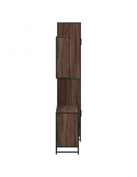 Set Mobili da Bagno 3 pz Rovere Marrone in Legno Multistrato