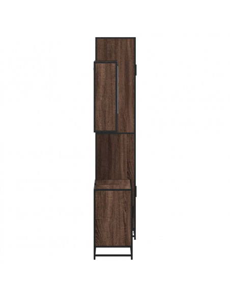 Set Mobili da Bagno 3 pz Rovere Marrone in Legno Multistrato
