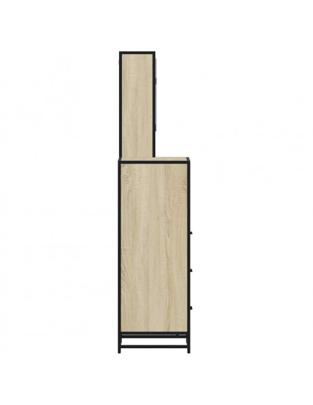 Set Mobili da Bagno 3 pz Rovere Sonoma in Legno Multistrato