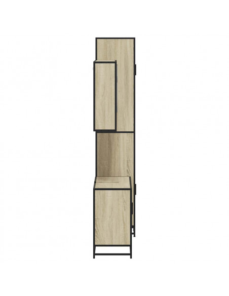 Set Mobili da Bagno 3 pz Rovere Sonoma in Legno Multistrato