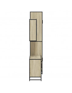 Set Mobili da Bagno 3 pz Rovere Sonoma in Legno Multistrato