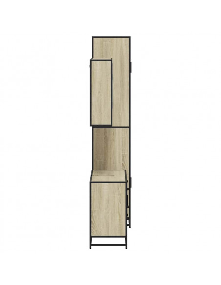 Set Mobili da Bagno 3 pz Rovere Sonoma in Legno Multistrato