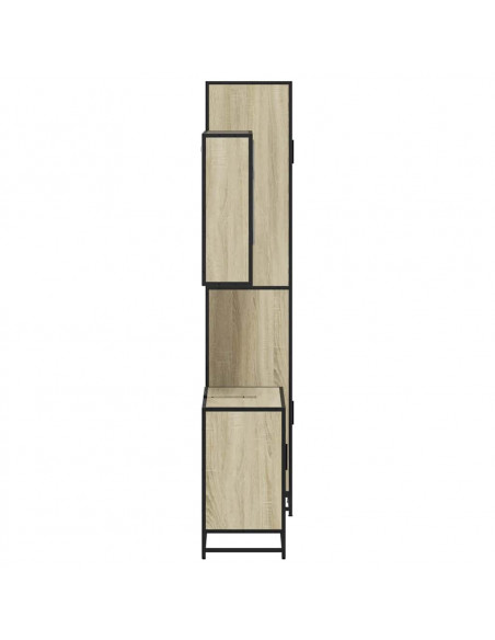 Set Mobili da Bagno 3 pz Rovere Sonoma in Legno Multistrato