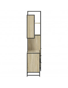 Set Mobili da Bagno 3 pz Rovere Sonoma in Legno Multistrato