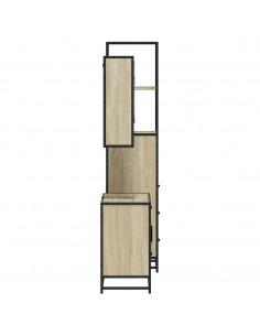 Set Mobili da Bagno 3 pz Rovere Sonoma in Legno Multistrato