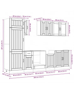 Set Mobili da Cucina 8 pz Kalmar Bianco Legno Multistrato