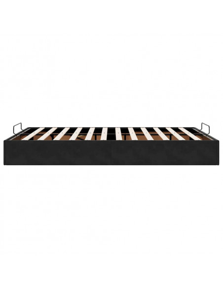 Struttura Letto Pouf senza Materasso Nero 140x190 cm in Velluto