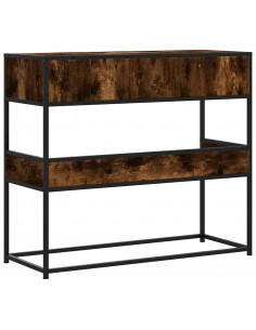 Tavolino Consolle Rovere Fumo 90x35x80 cm in Legno Multistrato