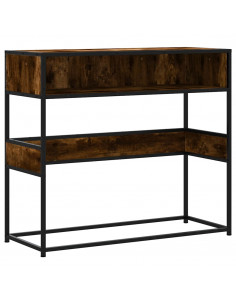 Tavolino Consolle Rovere Fumo 90x35x80 cm in Legno Multistrato 2