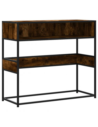 Tavolino Consolle Rovere Fumo 90x35x80 cm in Legno Multistrato
