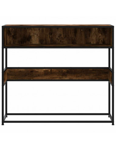 Tavolino Consolle Rovere Fumo 90x35x80 cm in Legno Multistrato