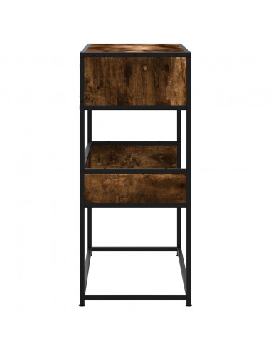 Tavolino Consolle Rovere Fumo 90x35x80 cm in Legno Multistrato