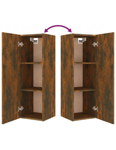 Set Mobili Porta TV 8pz Rovere Fumo in Legno Multistrato