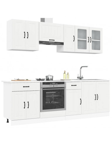 Set Mobili da Cucina 8 pz Kalmar Bianco Legno Multistrato