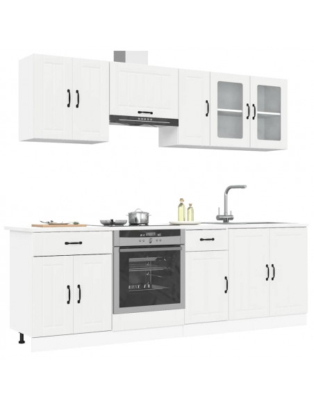 Set Mobili da Cucina 8 pz Kalmar Bianco Legno Multistrato