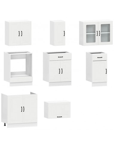 Set Mobili da Cucina 8 pz Kalmar Bianco Legno Multistrato