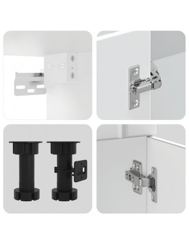 Set Mobili da Cucina 8 pz Kalmar Bianco Legno Multistrato