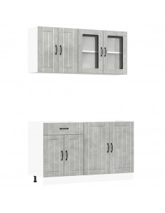 Set Mobili da Cucina 4 pz Kalmar Grigio Cemento in Truciolato 2