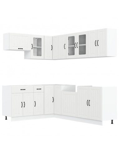 Set Mobili da Cucina 11 pz Lucca Bianchi Legno Multistrato
