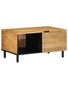 Tavolino da Salotto Marrone 80x50x40 cm Legno Massello di Mango 2