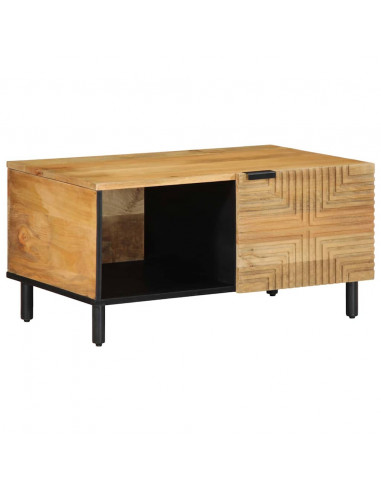 Tavolino da Salotto Marrone 80x50x40 cm Legno Massello di Mango