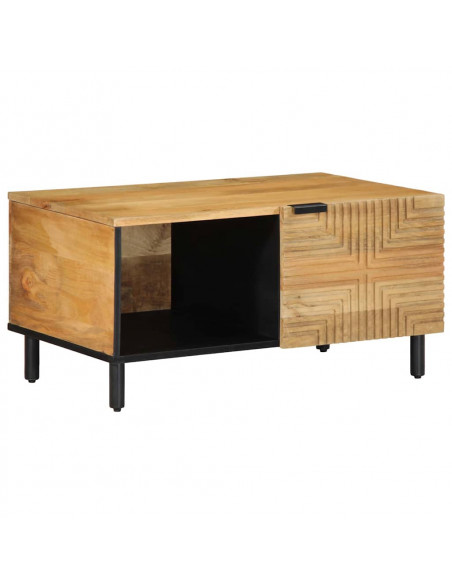 Tavolino da Salotto Marrone 80x50x40 cm Legno Massello di Mango