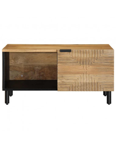 Tavolino da Salotto Marrone 80x50x40 cm Legno Massello di Mango