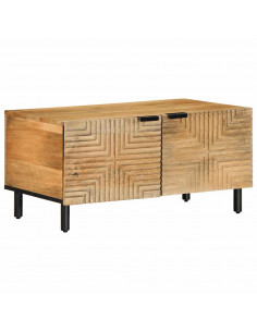 Tavolino da Salotto Marrone 80x50x40 cm Legno Massello di Mango 2