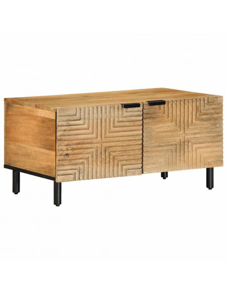 Tavolino da Salotto Marrone 80x50x40 cm Legno Massello di Mango