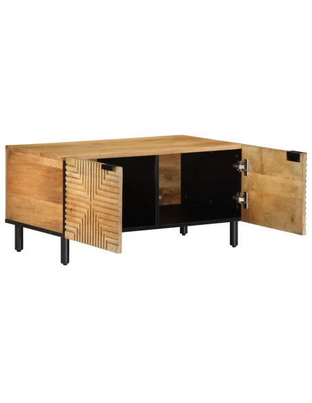 Tavolino da Salotto Marrone 80x50x40 cm Legno Massello di Mango