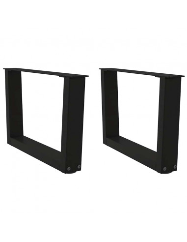 Gambe per Tavolo da Pranzo a V 2 pz Nero 60x(30-31,3)cm Acciaio