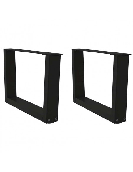 Gambe per Tavolo da Pranzo a V 2 pz Nero 60x(30-31,3)cm Acciaio