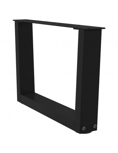 Gambe per Tavolo da Pranzo a V 2 pz Nero 60x(30-31,3)cm Acciaio