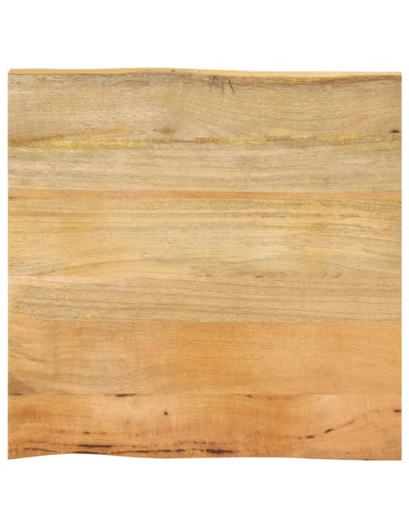 Piano Tavolo 60x60x2,5 cm Bordi Vivi in Legno Massello di Mango