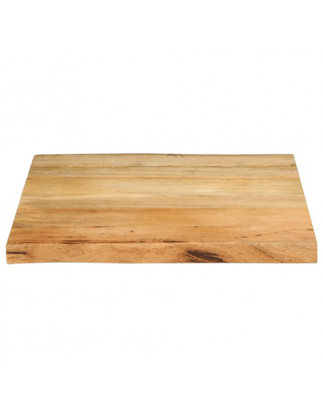 Piano Tavolo 60x60x2,5 cm Bordi Vivi in Legno Massello di Mango