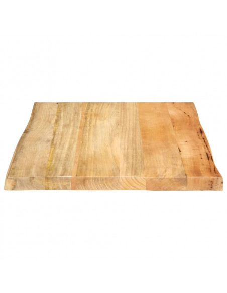Piano Tavolo 60x60x2,5 cm Bordi Vivi in Legno Massello di Mango