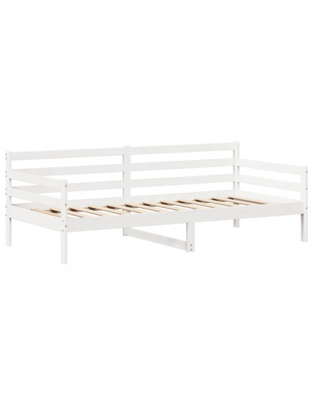 Set Dormeuse e Panca con Tetto Bianco 90x200cm Massello Pino