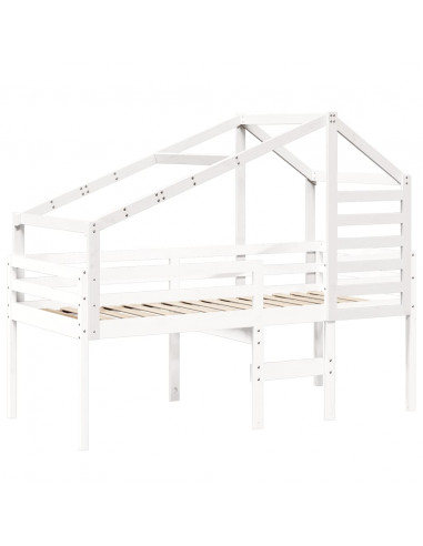 Tetto per Letto Bambini Bianco 198x97x113cm Legno Massello Pino