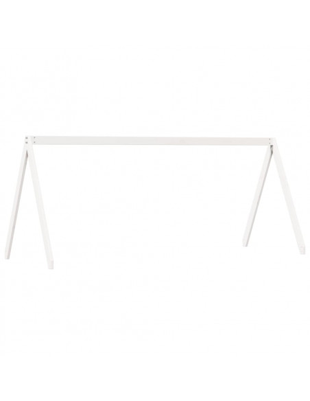 Tetto Letto Bambini Bianco 199x95,5x88 cm Legno Massello Pino