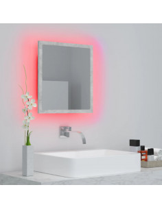 Specchio da Bagno a LED Grigio 40x8,5x37 cm in Acrilico 2