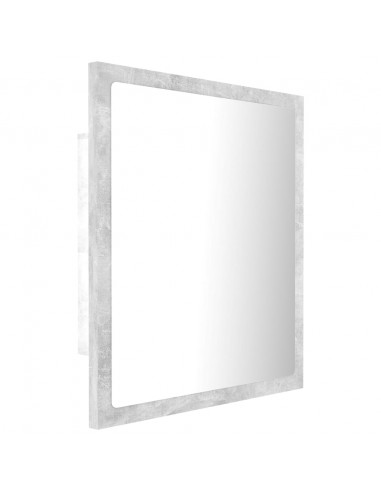 Specchio da Bagno a LED Grigio 40x8,5x37 cm in Acrilico
