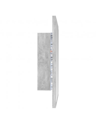 Specchio da Bagno a LED Grigio 40x8,5x37 cm in Acrilico