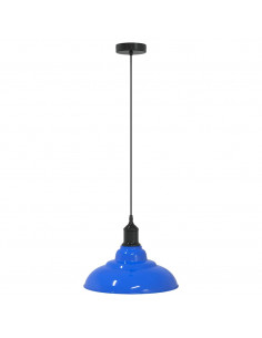 Lampada a Sospensione Regolabile E27 Blu Scuro Ø31 cm Metallo 2