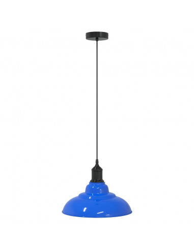 Lampada a Sospensione Regolabile E27 Blu Scuro Ø31 cm Metallo