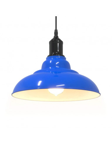 Lampada a Sospensione Regolabile E27 Blu Scuro Ø31 cm Metallo