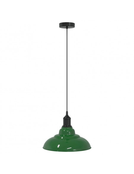 Lampada a Sospensione Regolabile E27 Verde Lucido Ø31cm Metallo