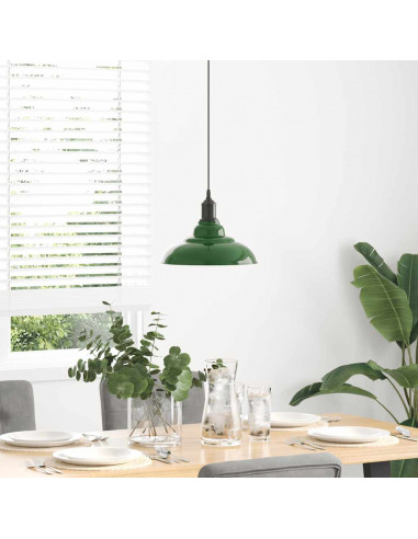 Lampada a Sospensione Regolabile E27 Verde Lucido Ø31cm Metallo